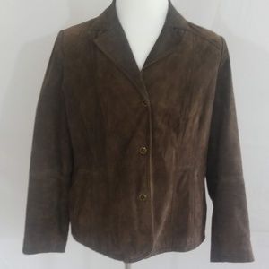 Canda Collection suede leather jacket L brown